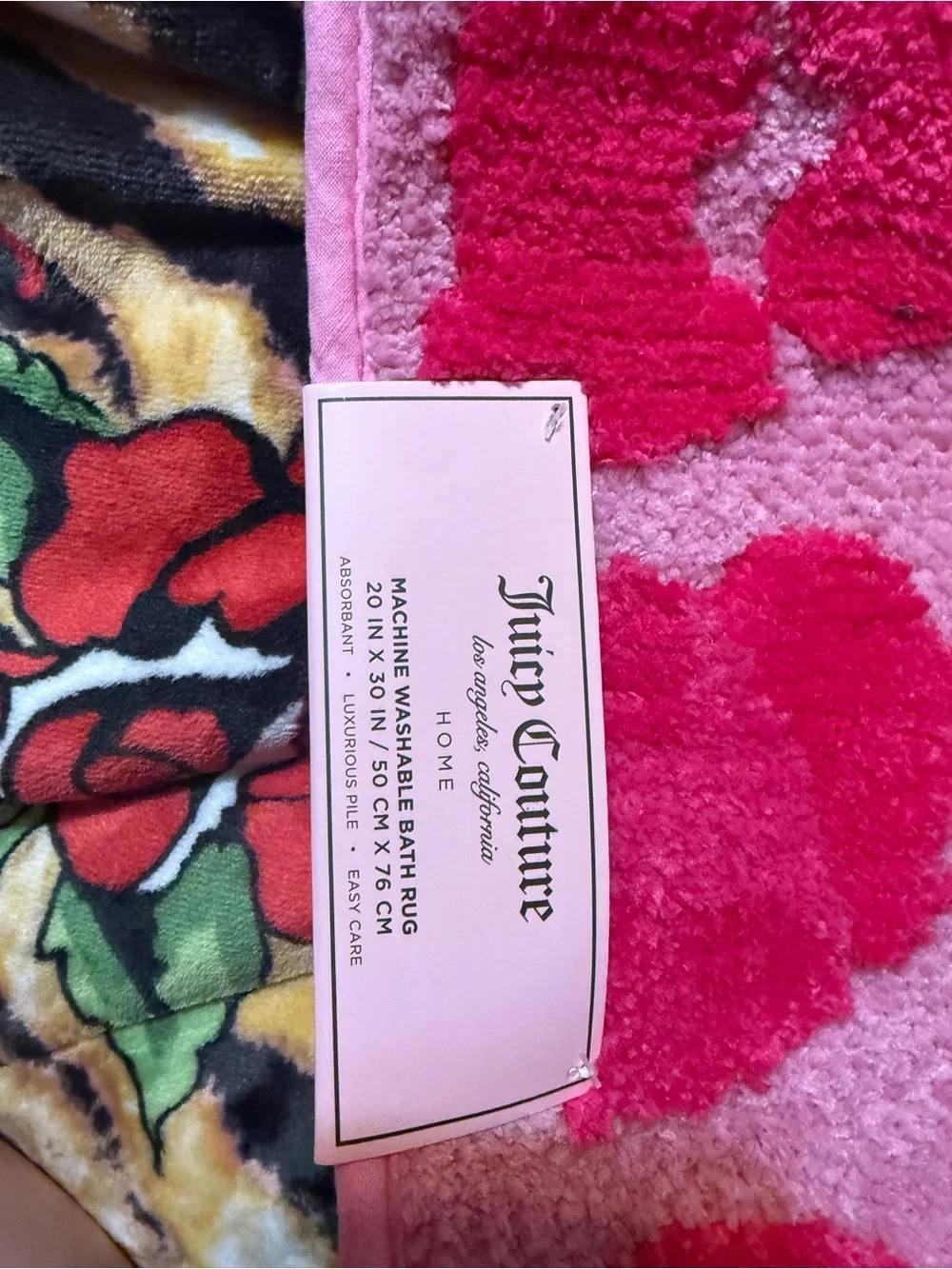 Juicy Couture Hot Pink Leopard Print Plush Bath Mat